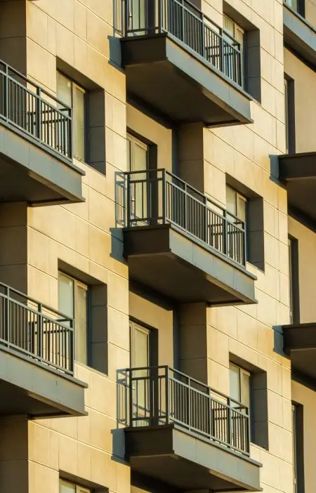 residential building with windows and balconies